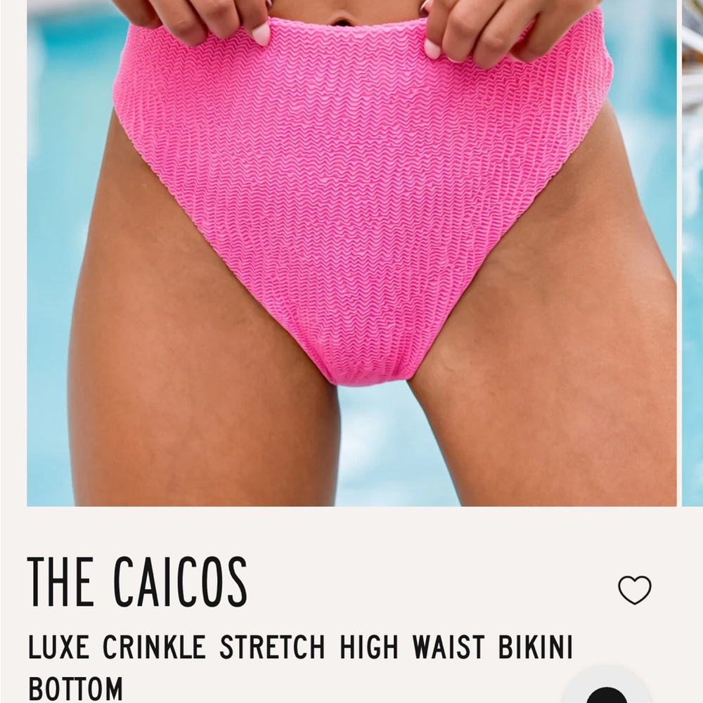 Kenny Flowers Pink Crinkle High Waist Bikini Bottom